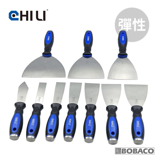 CHILI【超彈性膠柄敲擊軟刮刀 25~150mm】台灣製 不鏽鋼刮刀 批土補土刮刀 補杯開刀 油灰刀 油漆刮刀 CHILI【超彈性膠柄敲擊軟刮刀 25~150mm】台灣製 不鏽鋼刮刀 批土補土刮刀 補杯開刀 油灰刀 油漆刮刀