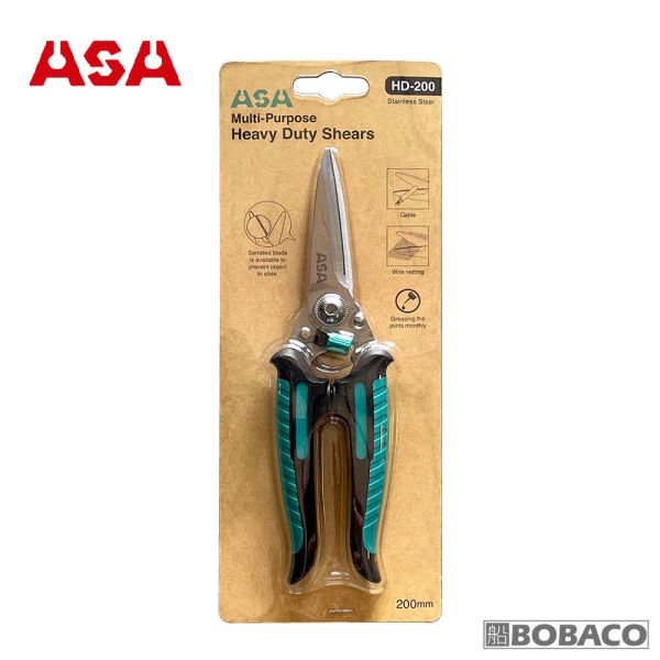 ASA【強力萬用重力剪 7吋8吋 】HD-185 HD-200 台灣製 萬用剪 不鏽鋼剪刀 電線剪 束帶剪 廚房剪刀 花藝剪刀 園藝剪刀 電纜剪 雞骨剪 ASA【強力萬用重力剪 7吋8吋 】HD-185 HD-200 台灣製 萬用剪 不鏽鋼剪刀 電線剪 束帶剪 廚房剪刀 花藝剪刀 園藝剪刀 電纜剪 雞骨剪