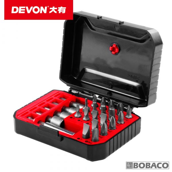 DEVON大有【24件起子頭套組 BS24P-00165】螺絲 批頭 內六角 十字 電動工具配件 套裝工具 家用維修 DEVON大有【24件起子頭套組 BS24P-00165】螺絲 批頭 內六角 十字 電動工具配件 套裝工具 家用維修