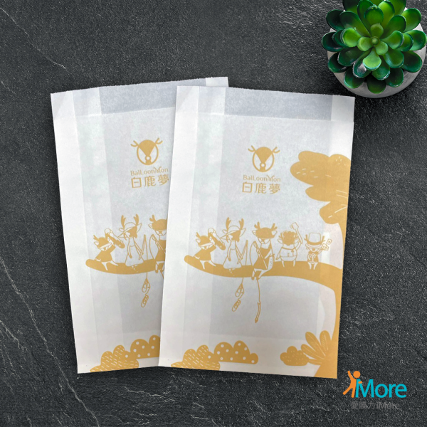 【設計師款-白鹿夢】6兩防油紙袋、8兩防油紙袋-5000袋 愛膜力,防油紙袋,L袋,餐飲包裝袋,外帶袋,炸物袋,點心袋,食品包裝袋,公版紙袋,餐飲外帶包裝,品牌包裝袋