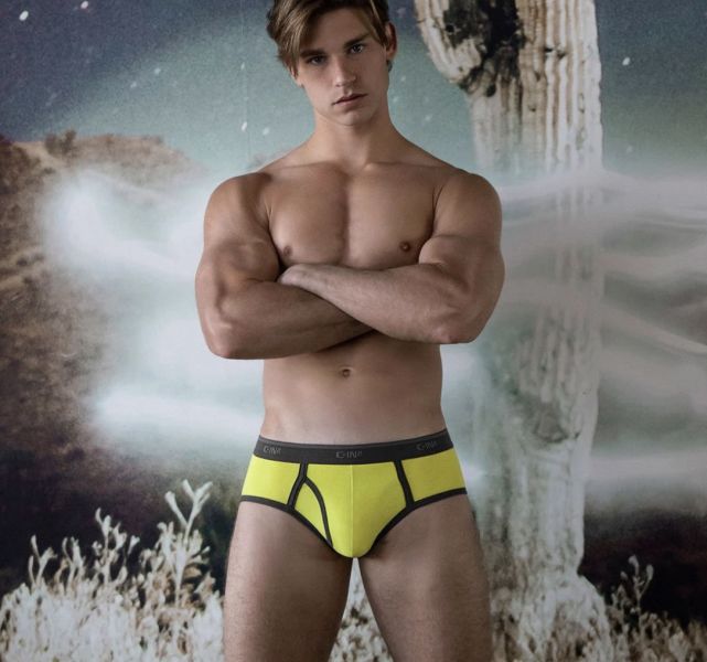 【C-IN2】Slate Fly Front Brief Ray Yellow Slate Fly Front Brief Ray Yellow