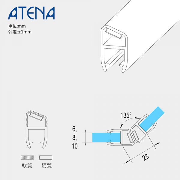 【外開五角型材料組】吸鐵條1對+側防水1支+下擋水1支 淋浴拉門,防水條,膠條,浴室,乾溼分離,DIY,矽利康,發霉,防霉。