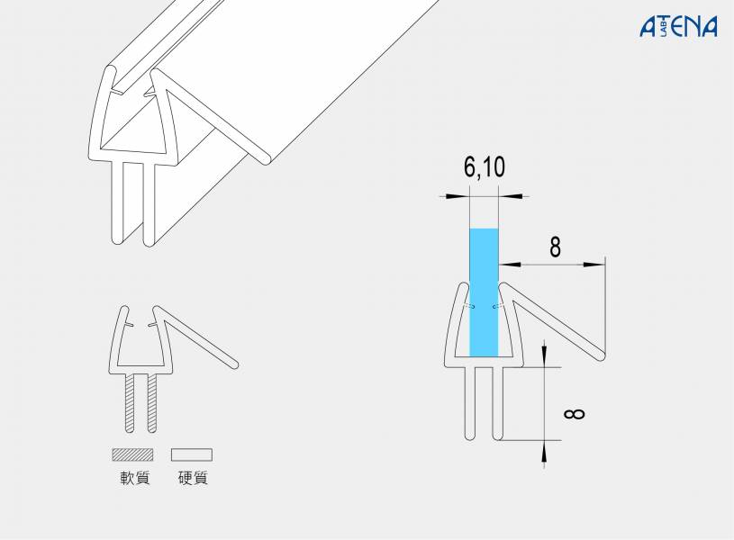 下擋水條(III) 淋浴拉門,防水條,膠條,浴室,乾溼分離,DIY,矽利康,發霉,防霉。