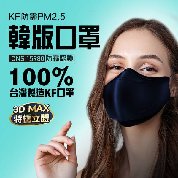 韓版KF成人立體口罩 雙色(3入) 