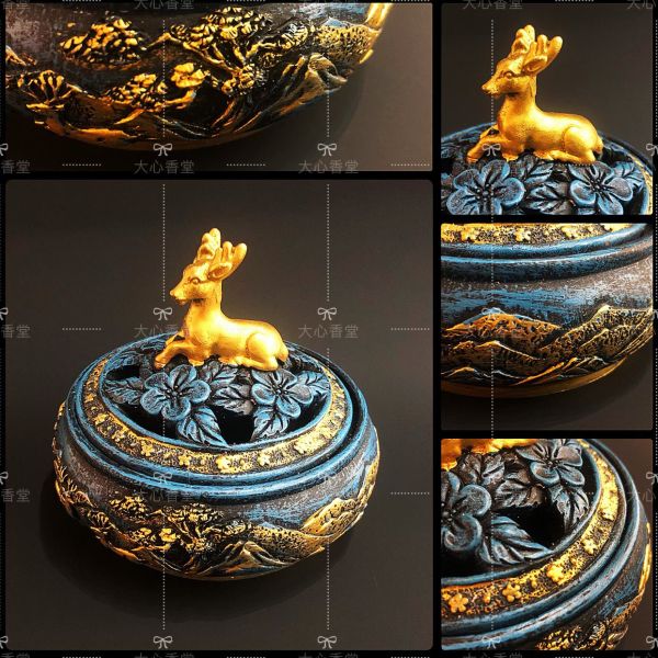 【大心沉香】一鹿平安盤香爐 