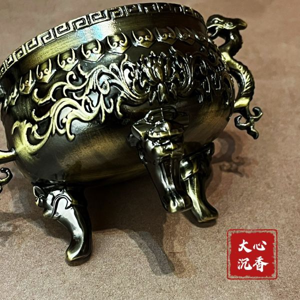 【大心沉香】祥瑞麒麟三足香爐【適用2-4H盤香】【內贈簡易鐵架】【限量優惠$198】 