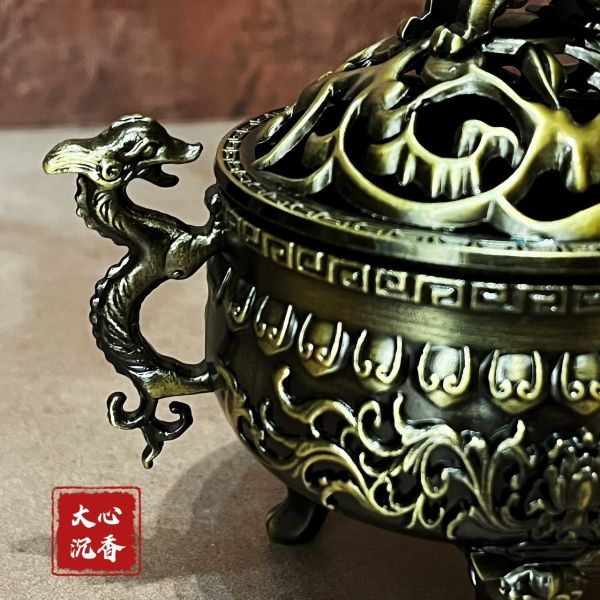 【大心沉香】祥瑞麒麟三足香爐【適用2-4H盤香】【內贈簡易鐵架】【限量優惠$198】 