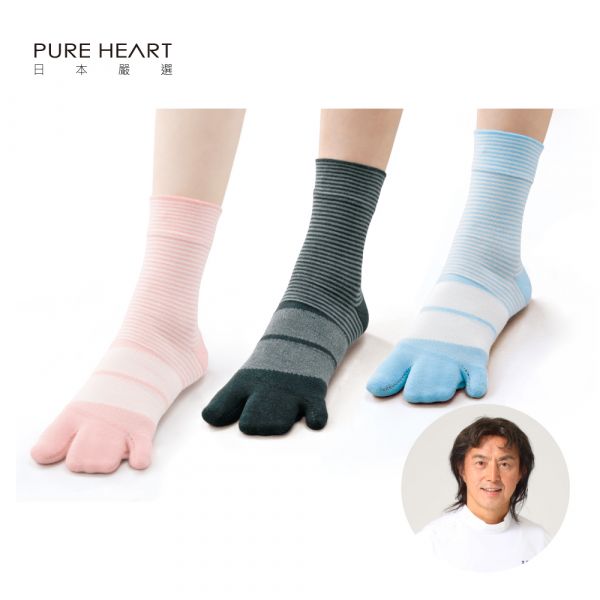 日本原裝進口 BODY-K 笠原巖研發 健康調整襪(條紋) 拇指外翻  浮指 扁平足
