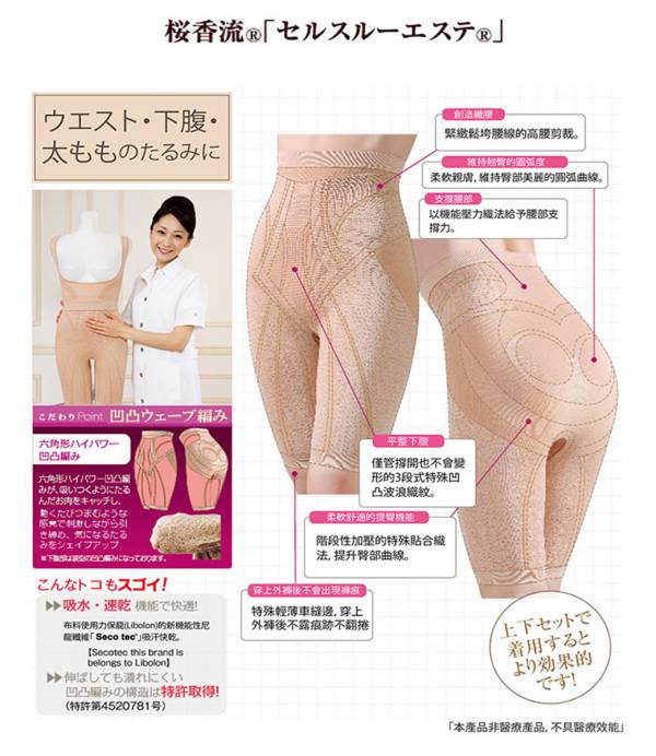 日本原裝進口 ADVANCING 櫻香流臀腿美體褲 保暖 消耗熱量 增加代謝 兩個月so 20cm