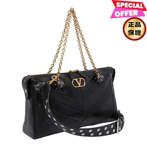 Valentino Garavani Panthea 羊皮黑豹托特包 黑色 Valentino, PANTHEA, 羊皮革手袋, 義大利製造, VLOGO, 時裝秀款
