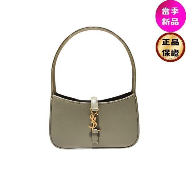 Saint Laurent 710318 YSL LE 5 A 7 光滑皮革迷你流浪包 苔綠色 Saint Laurent,LE5A7,HoboBag,YSL迷你包,義大利製造