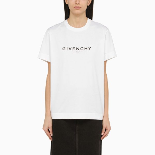 Givenchy 女款 Reverse 棉質短袖 T-shirt/上衣    白色    S/M/L Givenchy 女款 Reverse 棉質短袖 T-shirt/上衣    白色    S/M/L