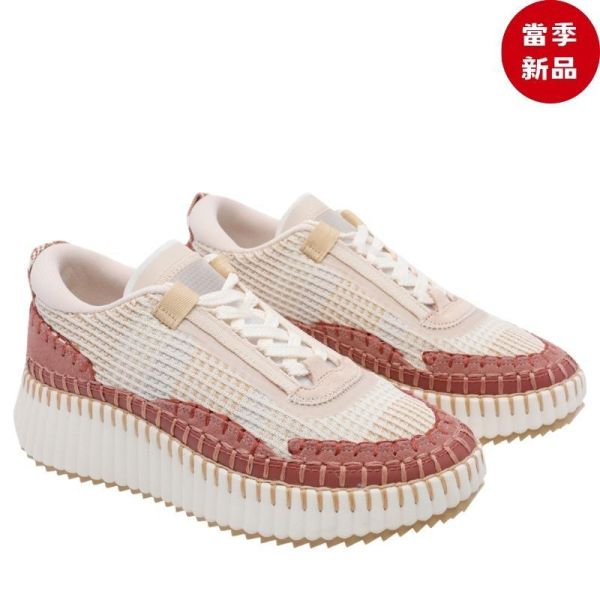 Chloe 女款 Nama再生材質拼接手工毯式縫線厚底運動鞋  稻草米色﻿   IT36/37/38/39/40 Chloé,Chloé Nama,Nama Sneaker,Nama運動鞋,Chloé運動鞋,軍綠運動鞋,Army Green,厚底運動鞋,登山風運動鞋,Hiking Sneaker,麂皮運動鞋,手工毯式縫線,CH26A00RYP23Q