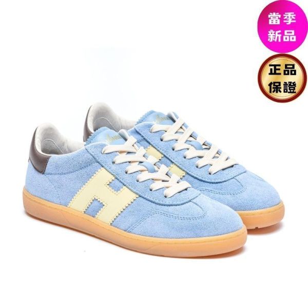 Hogan 女款 Cool 絨面革拼接德訓運動鞋  藍色/底高2.5公分  IT36/36.5/37/37.5/38/38.5/39/40 Hogan Cool,運動鞋,拼接休閒鞋,義大利製女鞋,H字標誌鞋款