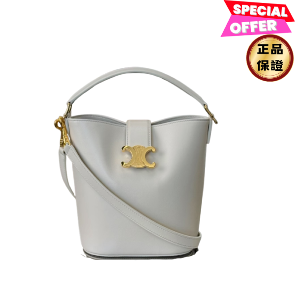 Celine Louise 119173 小款光滑牛皮水桶包 北極白 Celine、Louise、手提包、牛皮包、精品包包、平行輸入、精品平行輸入、100%真品、專櫃真品保證、精品折扣、優惠精品價格、限時優惠、快速配送、台灣精品代購