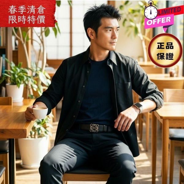 Loewe 男款 光滑小牛皮 Anagram 銀釦雙面可用    寬版腰帶4公分    焦糖色/黑色    105公分 Loewe、Anagram腰帶、雙面皮帶、小牛皮帶、寬版腰帶、精品皮帶、平行輸入、精品平行輸入、100%真品、專櫃真品保證、精品折扣、優惠精品價格、限時優惠、快速配送、台灣精品代購