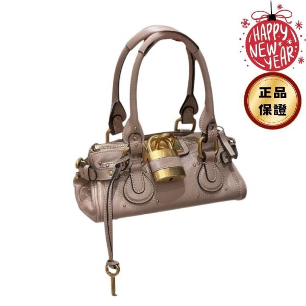 Chloe Paddington 小款水牛皮鎖頭包   餅乾粉色 Chloé, Paddington, 20週年, 粒面水牛皮, 黑色, 義大利製造, 時尚單品