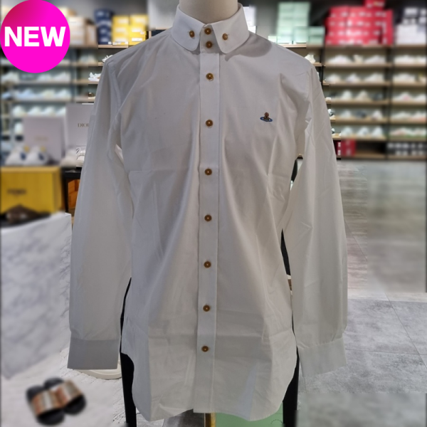 Vivienne Westwood 男款Krall 經典襯衫/上衣  白色  尺寸 48/50/52 Vivienne Westwood, 棉質, Krall, 襯衫, 時尚服飾, 奢華設計, 高端男裝, 白色襯衫, 經典領口, 刺繡球形標誌