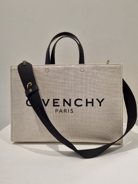 Givenchy 中款帆布手提 G-Tote 托特包    米色/附長款肩背帶 Givenchy 中款帆布手提 G-Tote 托特包   米色/附長款肩背帶