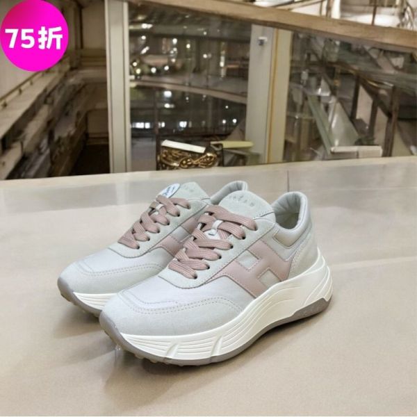 Hogan 女款 Hi-Fi 麂皮納帕皮革厚底6.5 公分運動鞋  象牙粉色   EU35/36/37/38 Hogan、Hi-Fi、HXW6690FR30U7G0GAS、麂皮運動鞋、納帕皮革、厚底運動鞋、義大利製奢侈品鞋履、記憶泡棉、象牙粉色、精品運動鞋推薦、精品運動鞋評價、精品運動鞋價格、平行輸入、100%真品、專櫃真品保證、限時優惠、精品鞋履哪裡買