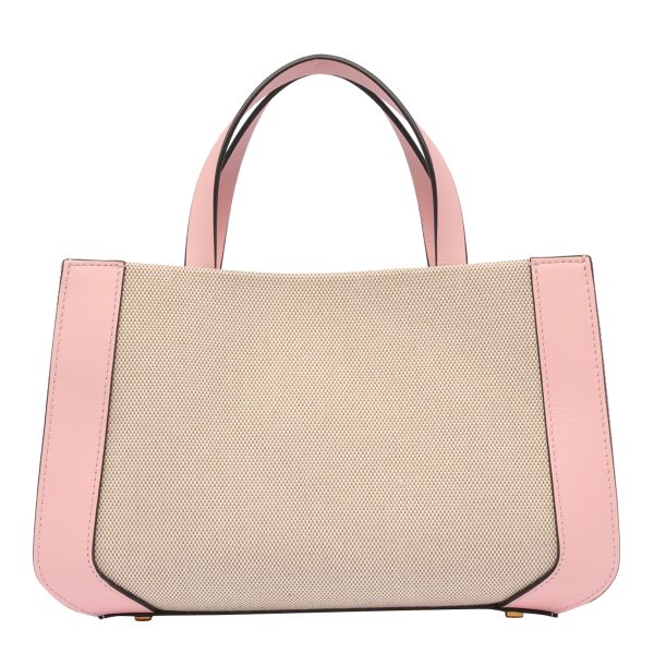 Valentino VLOGO 棉布小款購物袋包 米色/粉色 
