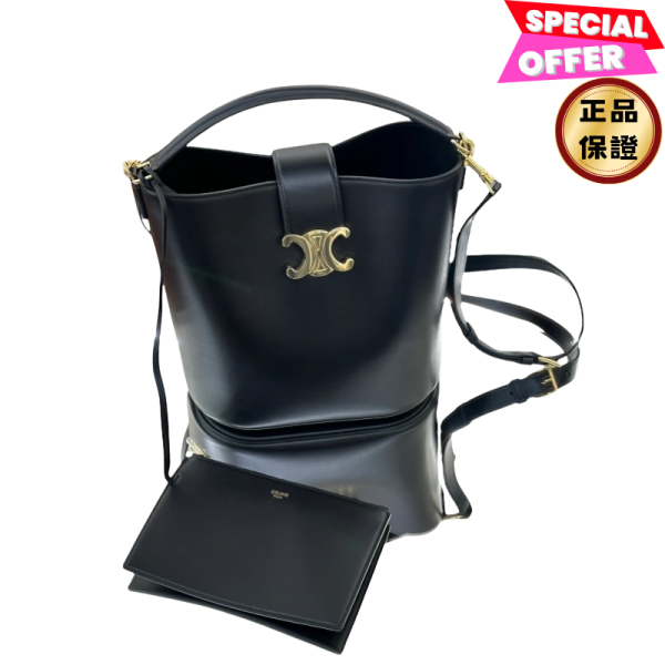 Celine 119173 小款 Louise 光滑牛皮水桶包  黑色 Celine、Louise、手提包、牛皮包、精品包包、平行輸入、精品平行輸入、100%真品、專櫃真品保證、精品折扣、優惠精品價格、限時優惠、快速配送、台灣精品代購