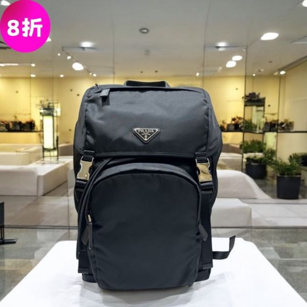 Prada 2VZ135 再生尼龍及Saffiano皮革 後背包  黑色 Prada 2VZ135 再生尼龍及Saffiano皮革 後背包  黑色,
PRADA後背包