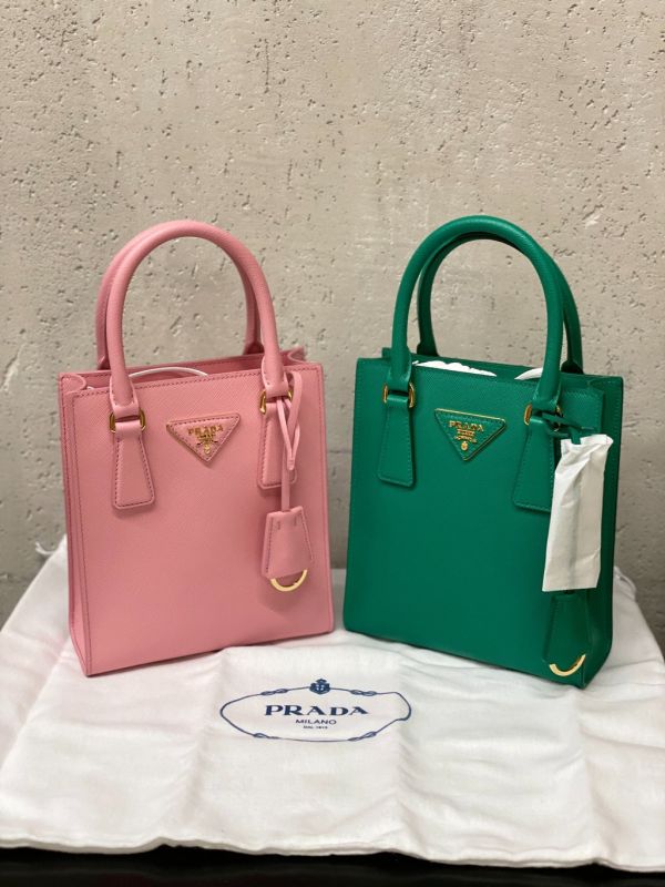 Prada 1BA358 Saffiano 皮革購物包  粉色 