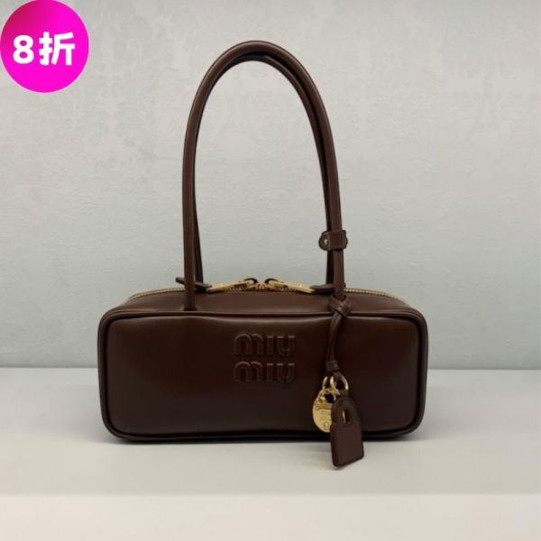 Miu Miu 5BB173 小牛皮 Beau 保齡球包 黑色 Miu Miu、Beau 手袋、小牛皮包、復古手挽包、Miu Miu 正品、精品平行輸入、義大利製、限時優惠、時尚手提包推薦