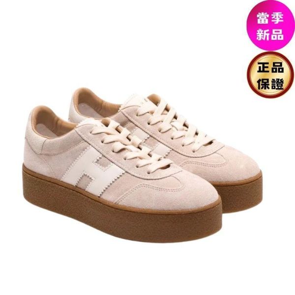 Hogan 女款 Cool 麂皮厚底運動鞋   粉色/底高5.6公分  IT38/39 Hogan,Cool,女款運動鞋,厚底運動鞋,麂皮精品