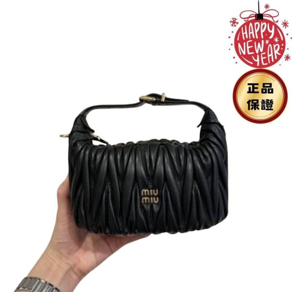 Miu Miu 5NE026 Matelasse 納帕軟皮化妝包/飯盒包 Miu miu, Matelassé, 納帕軟皮, 化妝袋, 小羊皮, 絎縫設計, 義大利製造