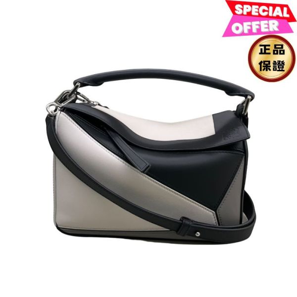 Loewe Nappa 小牛皮小款 拚色Puzzle 包   魅影白/灰色/黑色 Loewe, Puzzle, Albers, 幾何包, 小牛皮, 西班牙製造