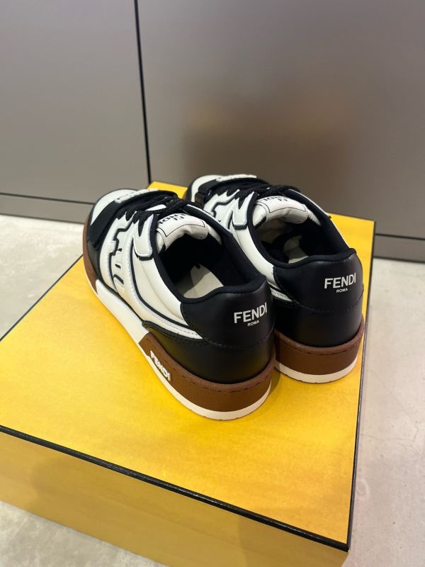 Fendi 女款 8E8453 Match 白黑配色皮革低筒鞋  IT36/36.5/37/37.5/38/38.5/39 