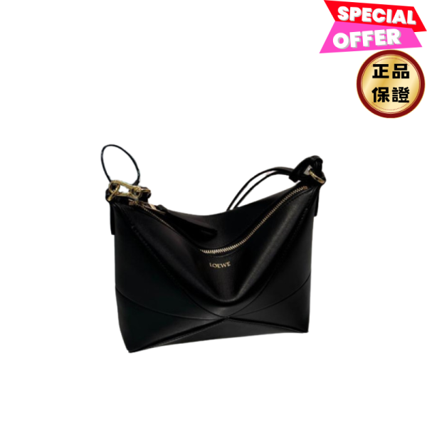 Loewe 亮面納帕小牛皮 Puzzle Fold Pouch包 黑色 Loewe, Puzzle Fold, 納帕小牛皮, 手拿包, 西班牙製造