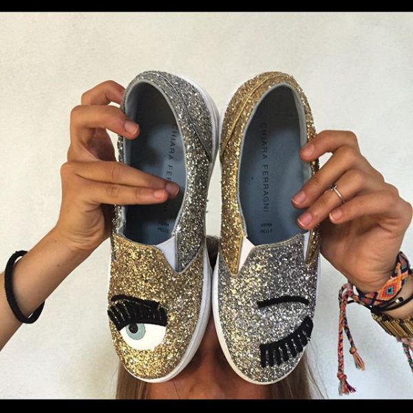 Chiara Ferragni  CF870 金銀配色眨眼厚底樂福鞋  EU 35/36/37/38 