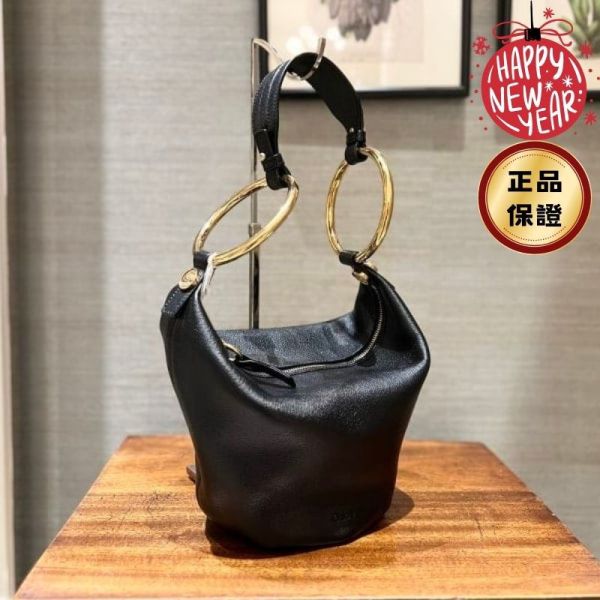 Chloe 小款 Bracelet 粒面水牛皮手提包  黑色 Chloe 手提包, Chloe Bracelet, Chloe 小包, 法式精品包, 水牛皮包款, Chloe 女包