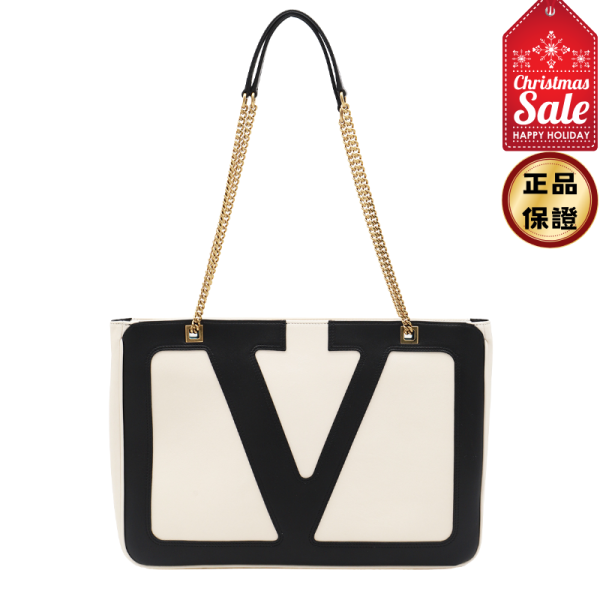 Valentino Garavani 小款軟羊皮 VIVA Superstar 包 黑色配白色 Valentino,Viva Superstar包,小型購物包,Nappa羊皮手袋,VLogo購物包,義大利製造,精品平行輸入,100%真品,專櫃真品保證,台灣精品代購