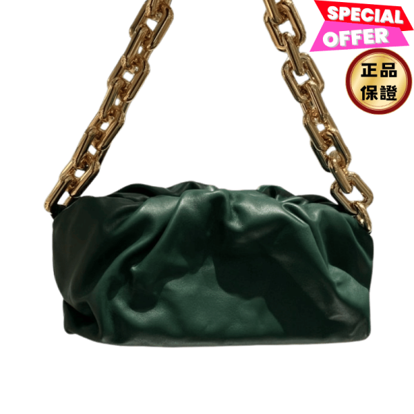 Bottega Veneta 620230 BV Chain 金鍊雲朵包｜森林綠 Bottega雲朵包金鍊, BV Chain柔軟包, Bottega Veneta肩背包, 小牛皮精品包, 雲朵造型手拿包, 義大利精品推薦, 綠包款, 精品平行輸入, 100%真品保證, 限時精品優惠