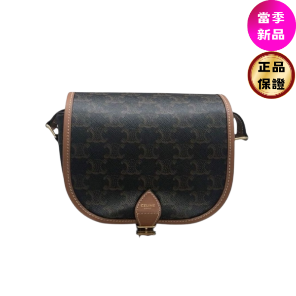 Celine 191502 中款老花凱旋門 Folco 馬鞍包 Celine Folco 馬鞍包、Triomphe 帆布包、中款馬鞍包
、Celine 義大利製包包、小牛皮帆布包、可調肩帶馬鞍包
、Celine 馬鞍包推薦、奢華塗層帆布包、時尚多功能馬鞍包