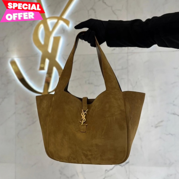 Saint Laurent 763435 YSL Le 5 A 7 Bea 麂皮包  焦糖干邑色 Le 5 à 7 手提包, Bea 系列, 麂皮手袋, CARAMEL COGNAC 包, 義大利手工包, 時尚手提包, 實用設計