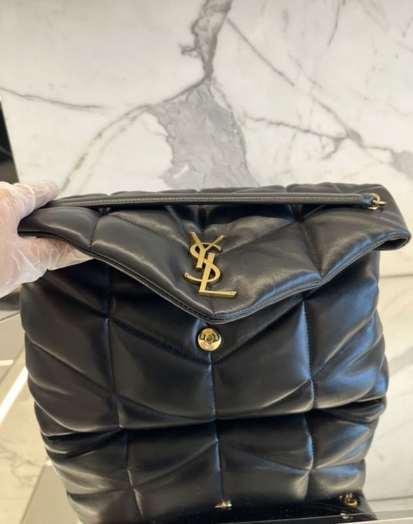 Saint Laurent YSL 577475 中款 Lou Lou Puffer 小羊皮金鍊包   黑色 Saint Laurent YSL 577475 中款 Lou Lou Puffer 小羊皮金鍊包

 黑色