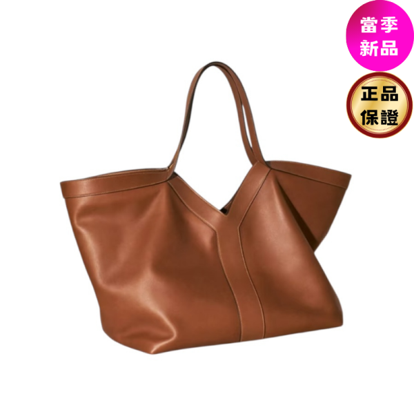 Saint Laurent 820672 Y字大款柔軟皮革托特包    磚紅色 LE 5 À 7 手袋, 柔軟大型包, 小牛皮手袋, 義大利手工包, 時尚肩背包, Cassandre 標誌, 實用設計