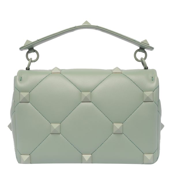 Valentino 大款 Roman Stud 羊皮琺瑯鉚釘包 晨露綠﻿ 