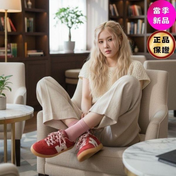 Hogan 女款 Cool 絨面革網眼拼接運動鞋   紅色/底高2.5公分  IT36/36.5/37/38/38.5/39/40/41 Hogan Cool,運動鞋,拼接休閒鞋,義大利製女鞋,H字標誌鞋款