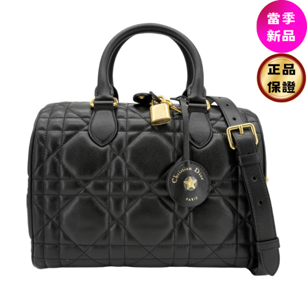 Dior Cannage 大籐格紋小牛皮Groove 25 波士頓包  黑色 Dior, Groove 25, 黑色, Macrocannage, 小牛皮, 義大利製造, 拉鍊掛鎖, 實用設計, 時尚單品