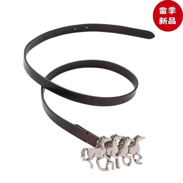 Chloe 女款 Running Horses 小牛皮奔馬腰帶  黑色／鈀色腰帶 S 85/ M 90 / L95公分 Chloé,Running Horses Belt,Chloé腰帶,Chloé皮帶,奔馬腰帶,小牛皮腰帶,黑色皮帶,Palladium,馬術腰帶,CH26WBB06CWL9FI