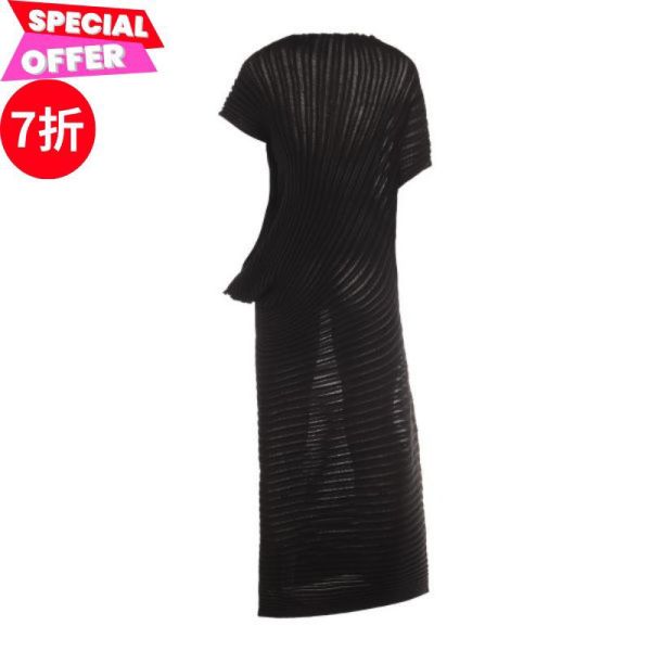 Issey Miyake 女款 連身裙    黑色 2號/中號 適用大部分身材 Issey Miyake、連身裙、IM56KH82215、黑色洋裝、褶皺設計、日本設計師品牌、極簡時尚、創新面料、日本製造、精品服飾推薦、精品服飾評價、精品服飾價格、平行輸入、100%真品、專櫃真品保證、限時優惠、精品服飾哪裡買