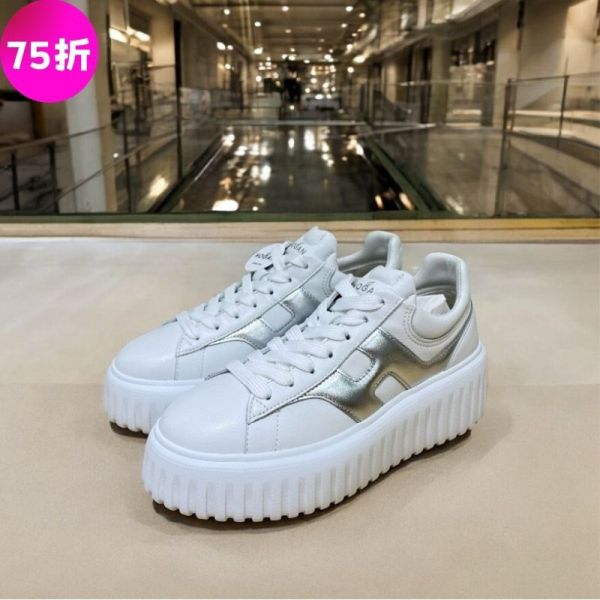 Hogan 女款 H-Stripes 光滑皮革6公分厚底運動鞋  白配銀色H  EU35/36/37/38 Hogan、H-Stripes、光滑皮革、運動鞋、白色、HGN86標誌、義大利製奢侈品鞋履、記憶泡綿、輕量鞋底、精品運動鞋推薦、精品運動鞋評價、精品運動鞋價格、平行輸入、100%真品、專櫃真品保證、限時優惠、精品鞋履哪裡買