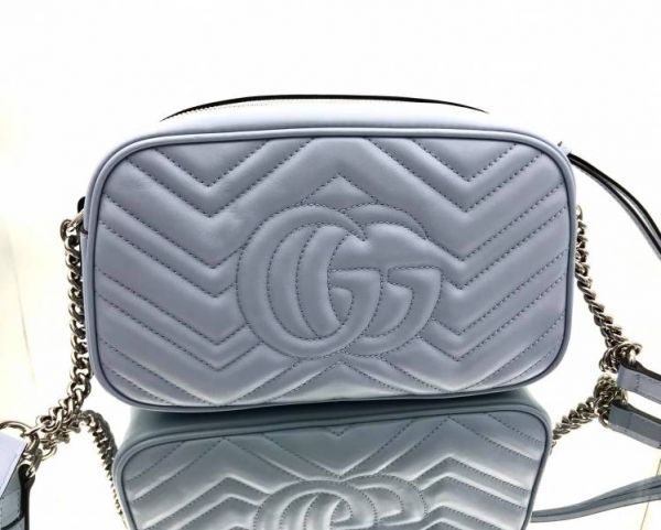 Gucci GG Marmont 447632 中款小牛皮相機包 淺藍色 Gucci GG Marmont 447632 中款小牛皮相機包 

馬卡龍藍色