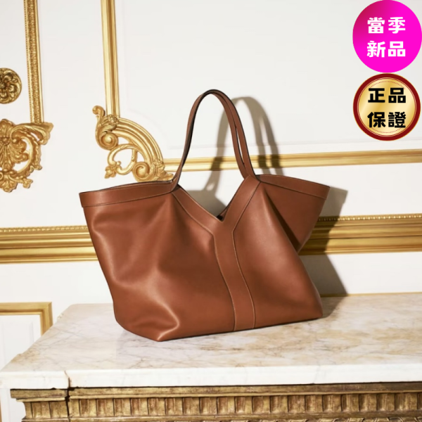 Saint Laurent 820672 Y字大款柔軟皮革托特包    磚紅色 LE 5 À 7 手袋, 柔軟大型包, 小牛皮手袋, 義大利手工包, 時尚肩背包, Cassandre 標誌, 實用設計